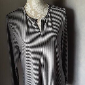 Joan Vass NY black and white long sleeve tunic size L